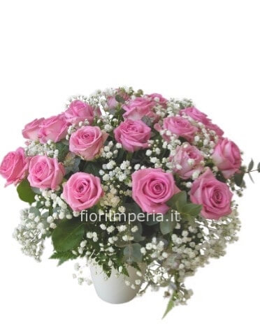 Bouquet di 5 rose rosa