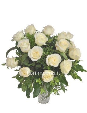 Bouquet di 5 roselline bianche
